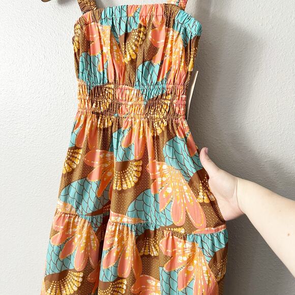 Cleobella Jolene Organic Cotton Smocked Maxi Dress Women's Size XS NEW - Picture 4 of 14